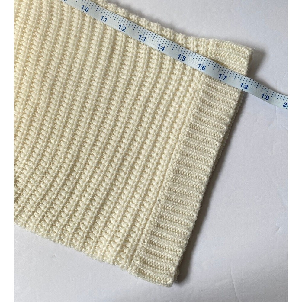 Nine West Jeans Sweater Womens Large Cream Cable Knit V Neck Dolman 3/4 Sleeves - Picture 10 of 11